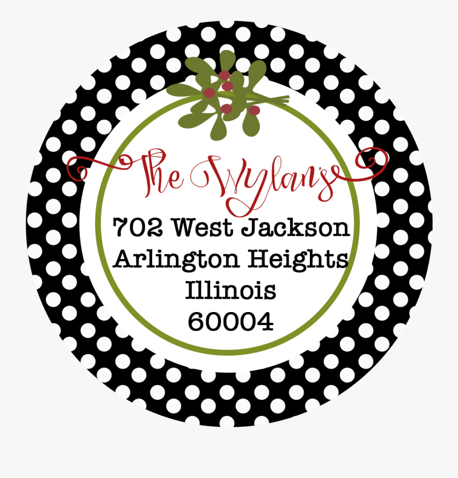 Polka Dot Holiday Address Label - Plate, Transparent Clipart