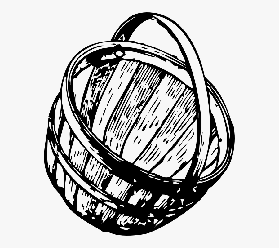 Transparent Fruits Clipart Black And White - Basket Clip Art Black And White Png, Transparent Clipart