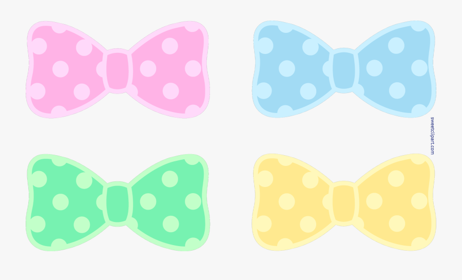 Dot Pastel Bows Clip - Polka Dot Bow Clipart, Transparent Clipart