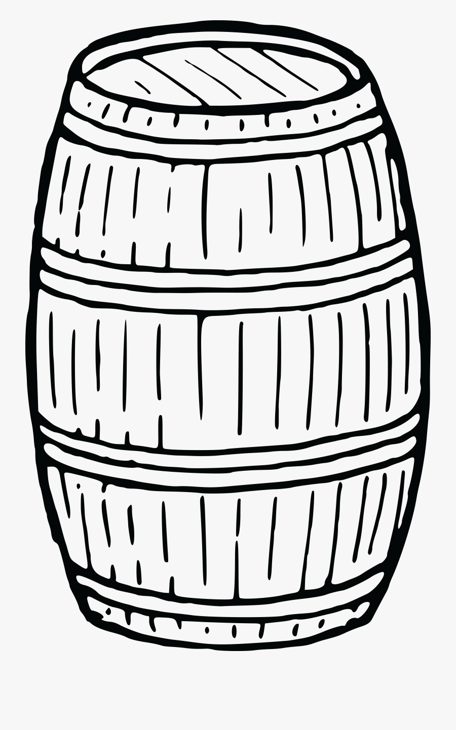 Free Clipart Of A Wooden Barrel Black And White - Clip Art Of Keg Black And White, Transparent Clipart