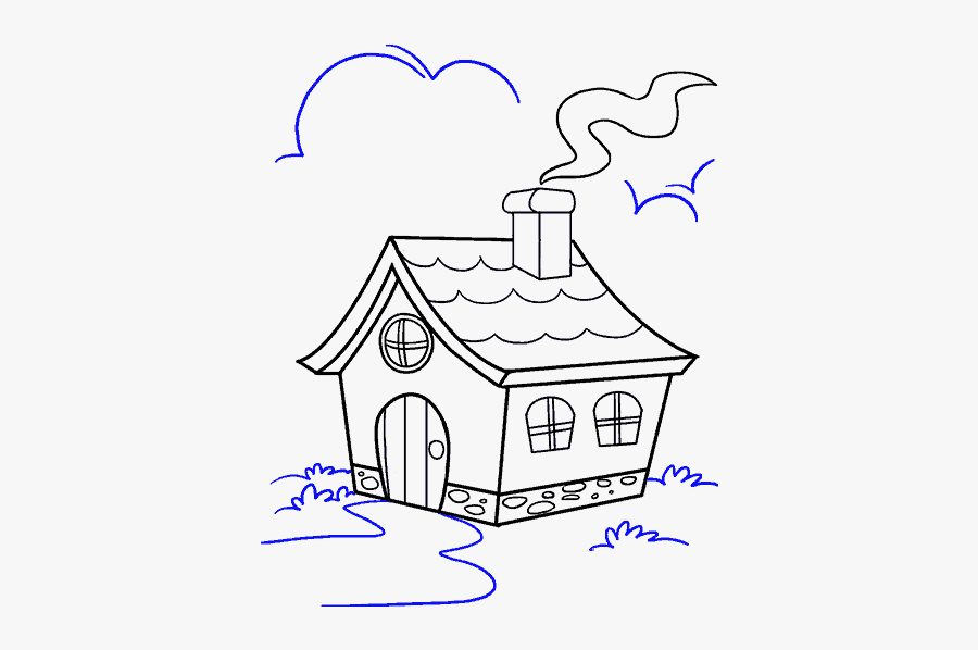 How To Draw A - Draw A Cartoon House, Transparent Clipart