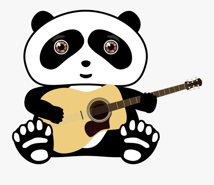 Giant Panda T-shirt Red Panda Guitar Clipart , Png - Panda Guitar Clip Art, Transparent Clipart