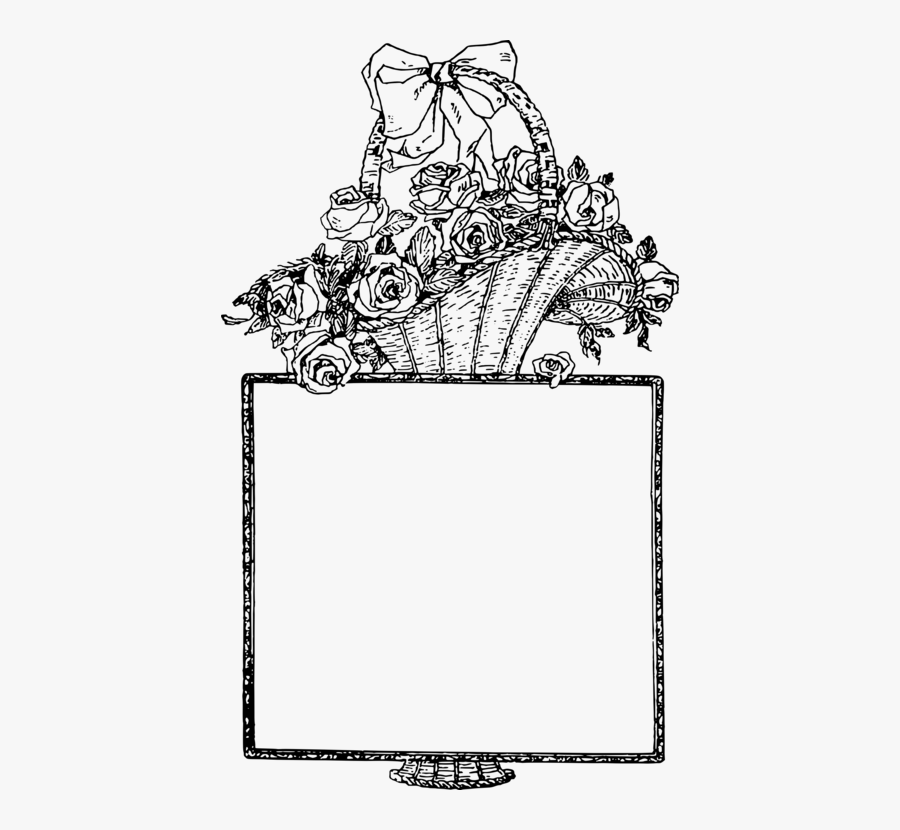 Transparent Easter Basket Clipart Black And White - Line Art, Transparent Clipart