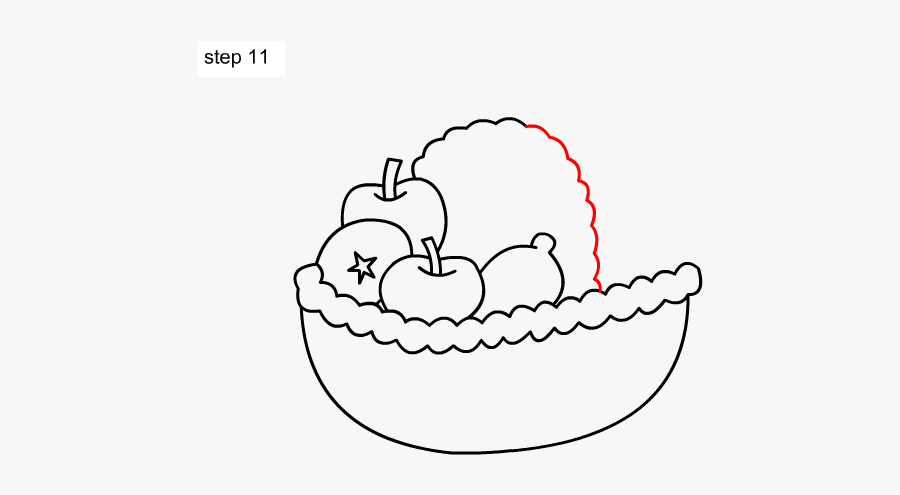 Fruit Basket Drawing Simple, Transparent Clipart