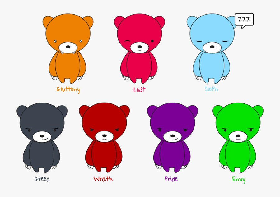 Drawing Pandas Easy Transparent Png Clipart Free Download - Seven Teddy Bears Clipart, Transparent Clipart