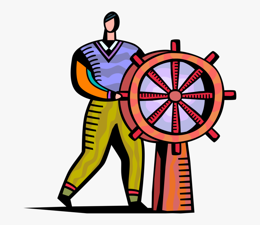 Entrepreneur Captain Steers Ship, Transparent Clipart