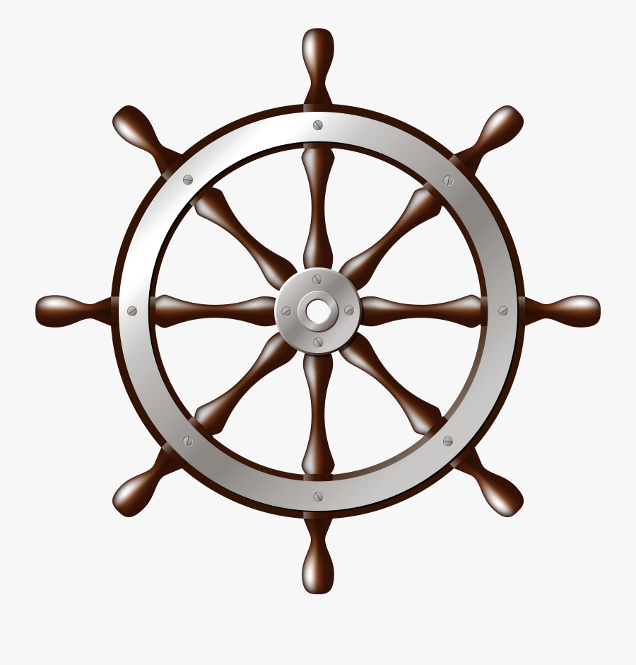 Ship Wheel Silver Png Clip Art, Transparent Clipart