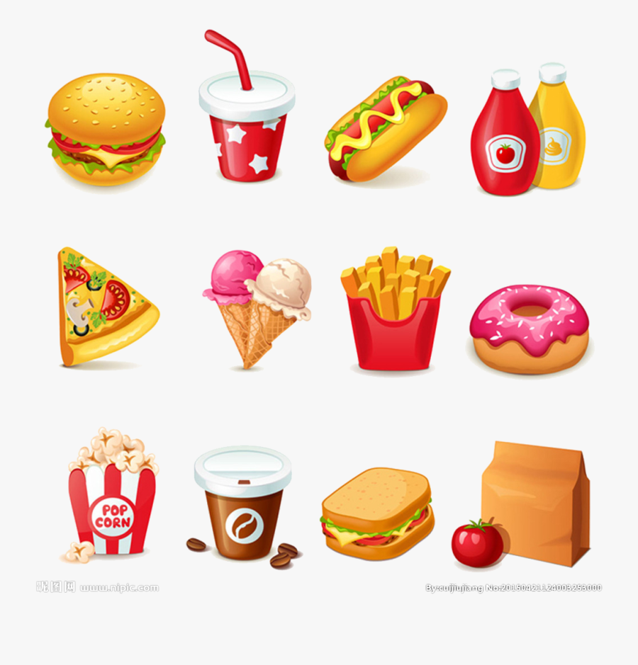Hamburger Hot Dog Fast Food Junk Food Clip Art - Dibujo Animada Comida Chatarra, Transparent Clipart