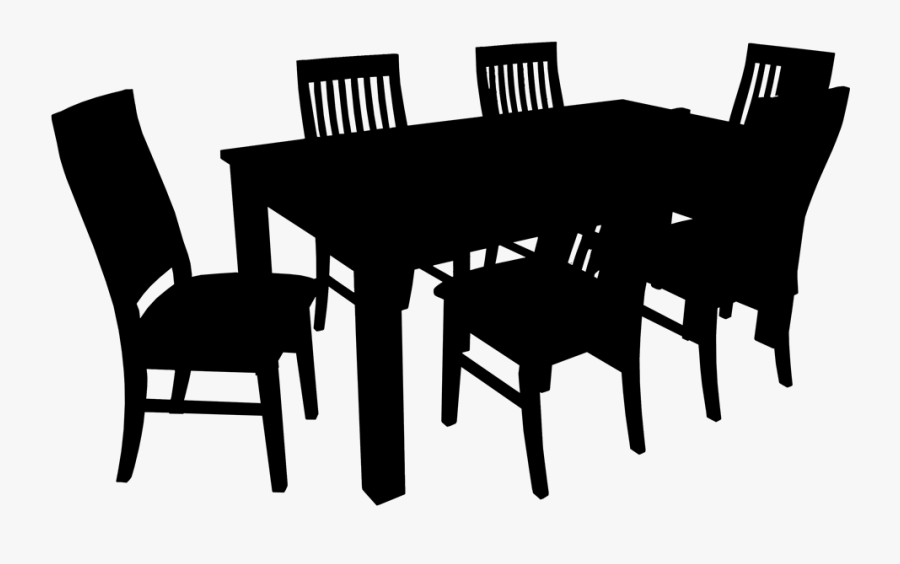 Dining Table Silhouette - Dining Table Clipart, Transparent Clipart