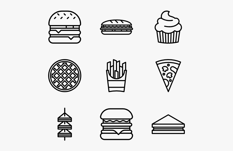 Fast Food Icon Png - Transparent Background Food Icons, Transparent Clipart
