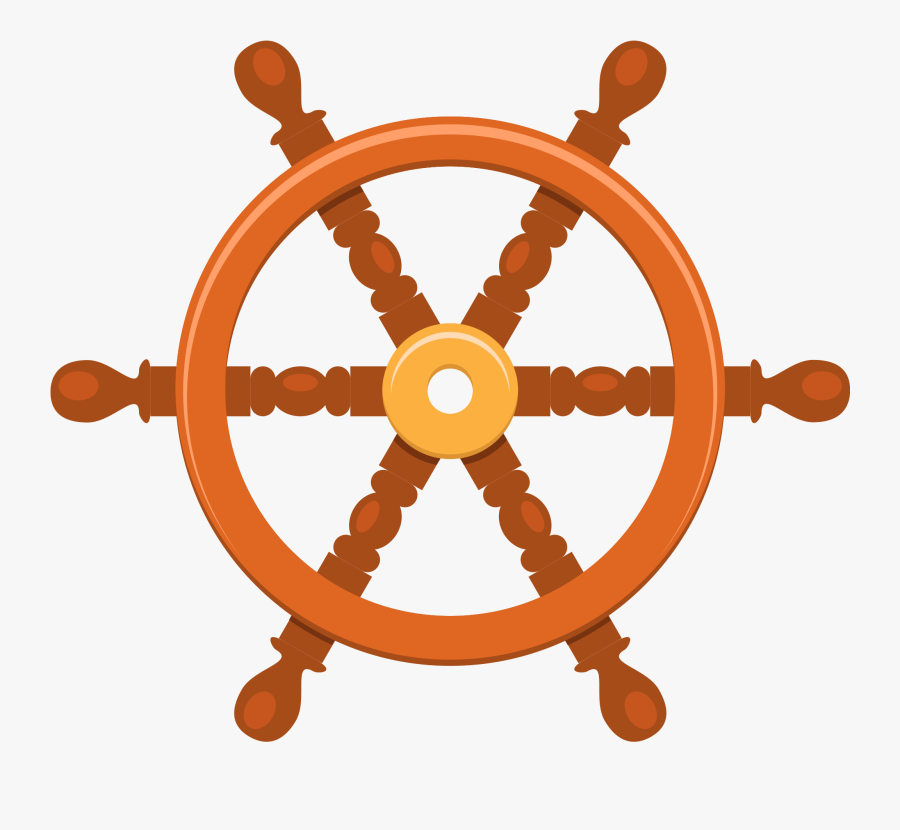 Ship"s Wheel - Timão De Barco Png, Transparent Clipart