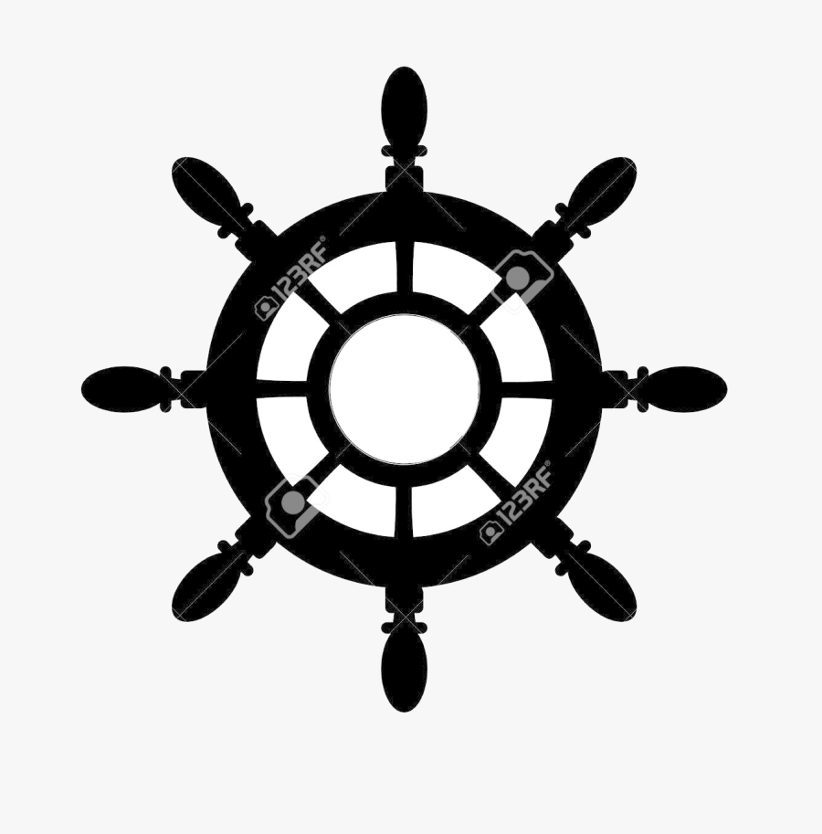 Ship Wheel Collection Of Ships Silhouette More Than - Steering Wheel Logo Marine, Transparent Clipart