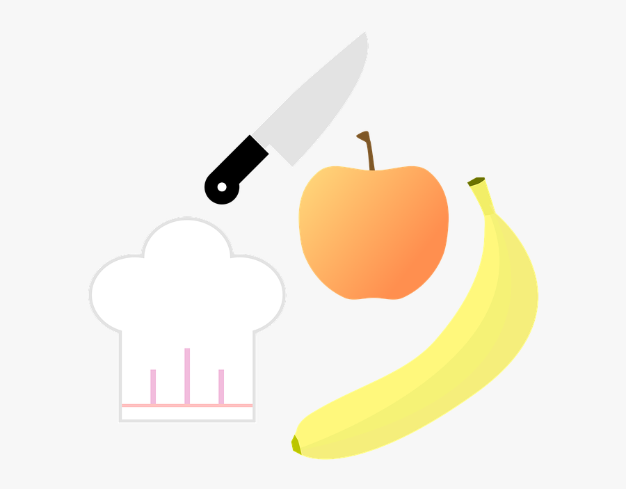 Recipe, Banana, Knife, Cap, Hat, Chef"s Hat, Gourmet - Apple, Transparent Clipart