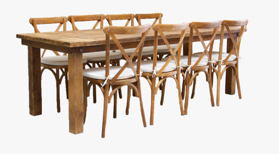Brown Cross Png Honey Brown Farm Table With 8 Cross - Chair, Transparent Clipart