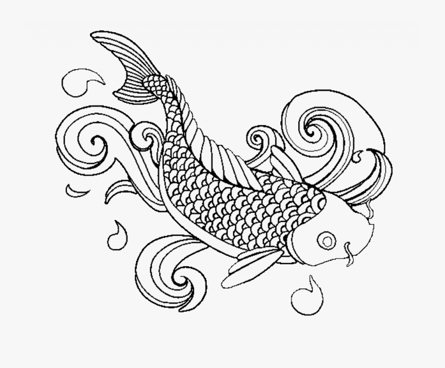 Fish Clipart Coloring - Adult Colouring Pages Fish, Transparent Clipart