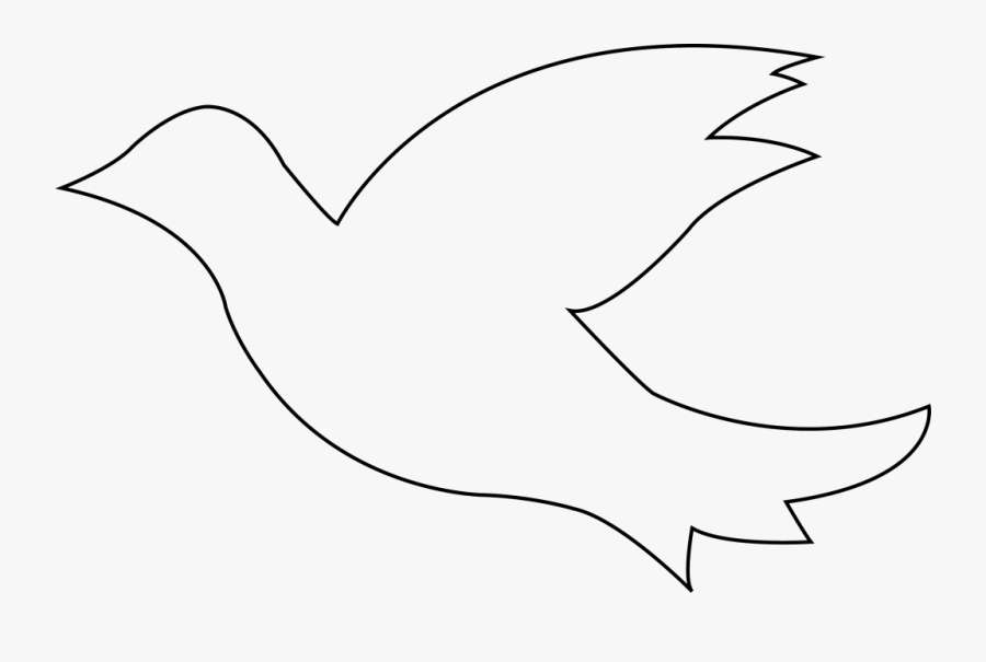 Dove Outline Clipart - Dove Outline Clipart Black And White, Transparent Clipart