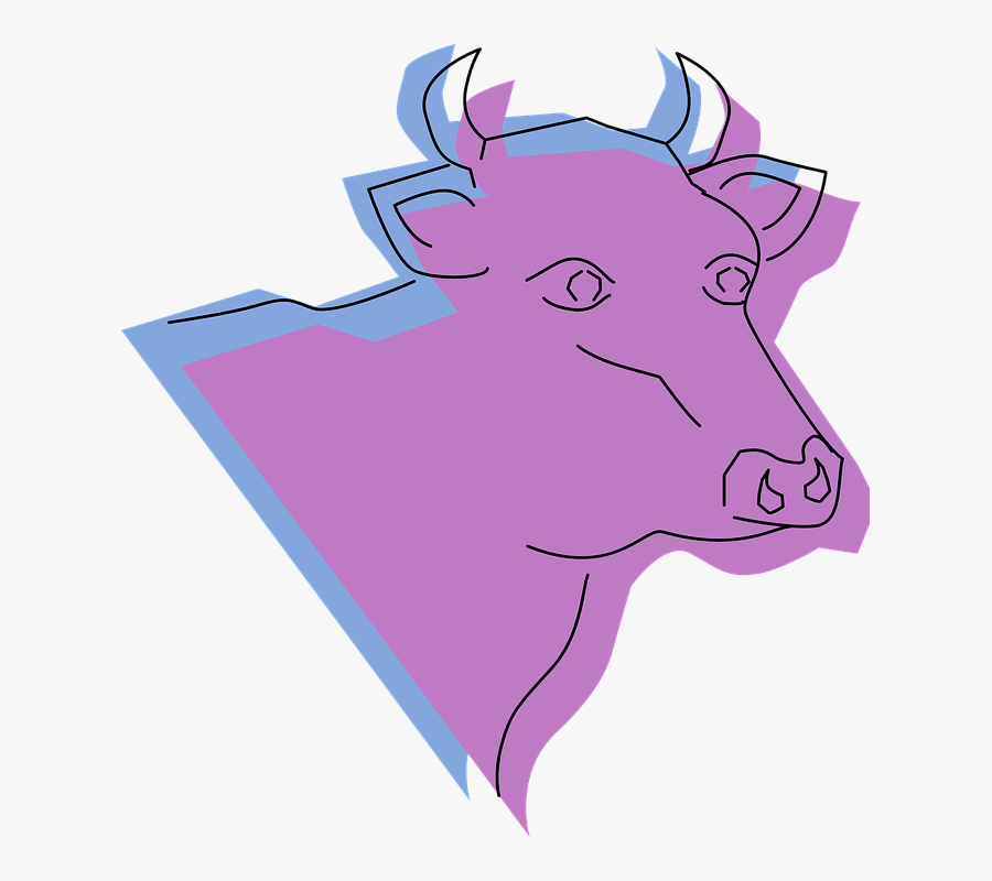 Stylized Cow Head Svg Clip Arts - Фиолетовая Корова Png, Transparent Clipart