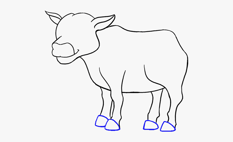 Easy Cartoon Cow Drawing, Transparent Clipart