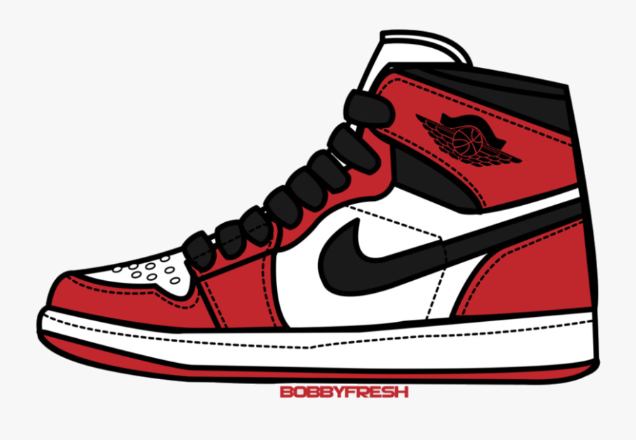 Jordan Nike Logo Clipart Sticker Red White Transparent - Air Jordan 1 Stickers, Transparent Clipart