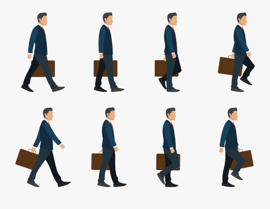 Walk Transparent - Business Man Walking Cycle, Transparent Clipart