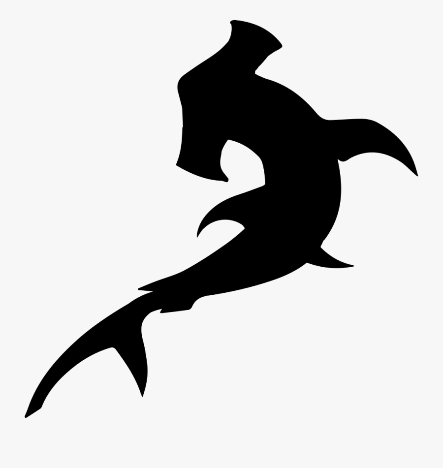 Mermaid Tail Silhouette Clip Art Free - Hammerhead Shark Silhouette, Transparent Clipart