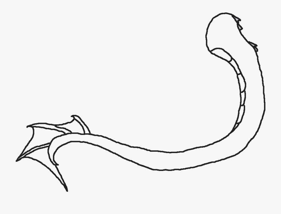 Mermaid Tail Outline Outline Of A Dragons Tail - Outline Of A Dragon's Tail, Transparent Clipart