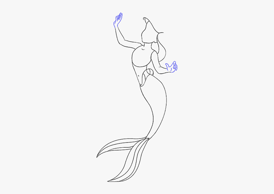 How To Draw A Mermaid Tail - Sketch, Transparent Clipart