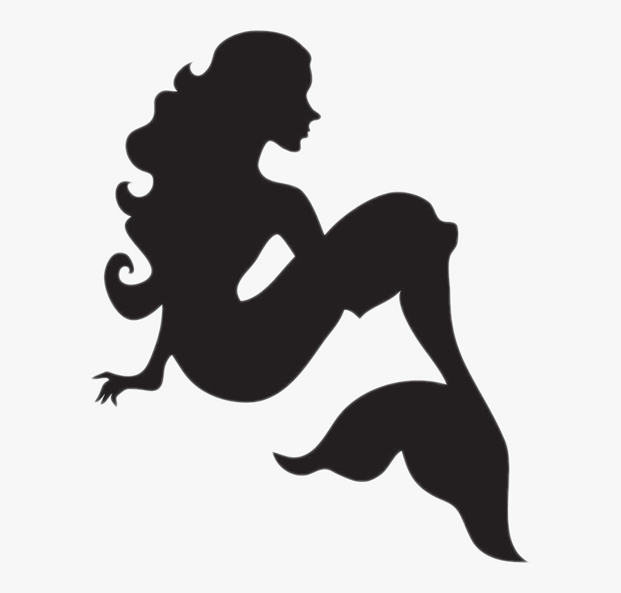 Mermaid Cut Out - Silhouette Mermaid Clipart, Transparent Clipart