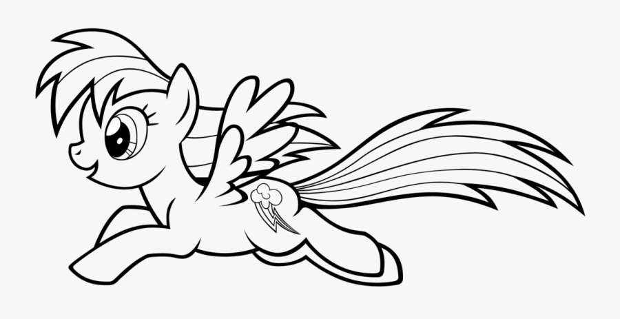 28 Collection Of Rainbow Dash Clipart Black And White - Rainbow Dash Mlp Coloring Page, Transparent Clipart