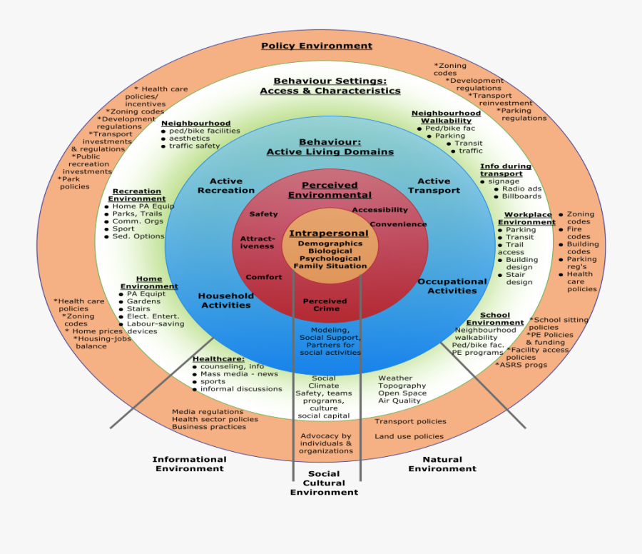 Physical Environment Png - Sallis Social Ecological Model, Transparent Clipart
