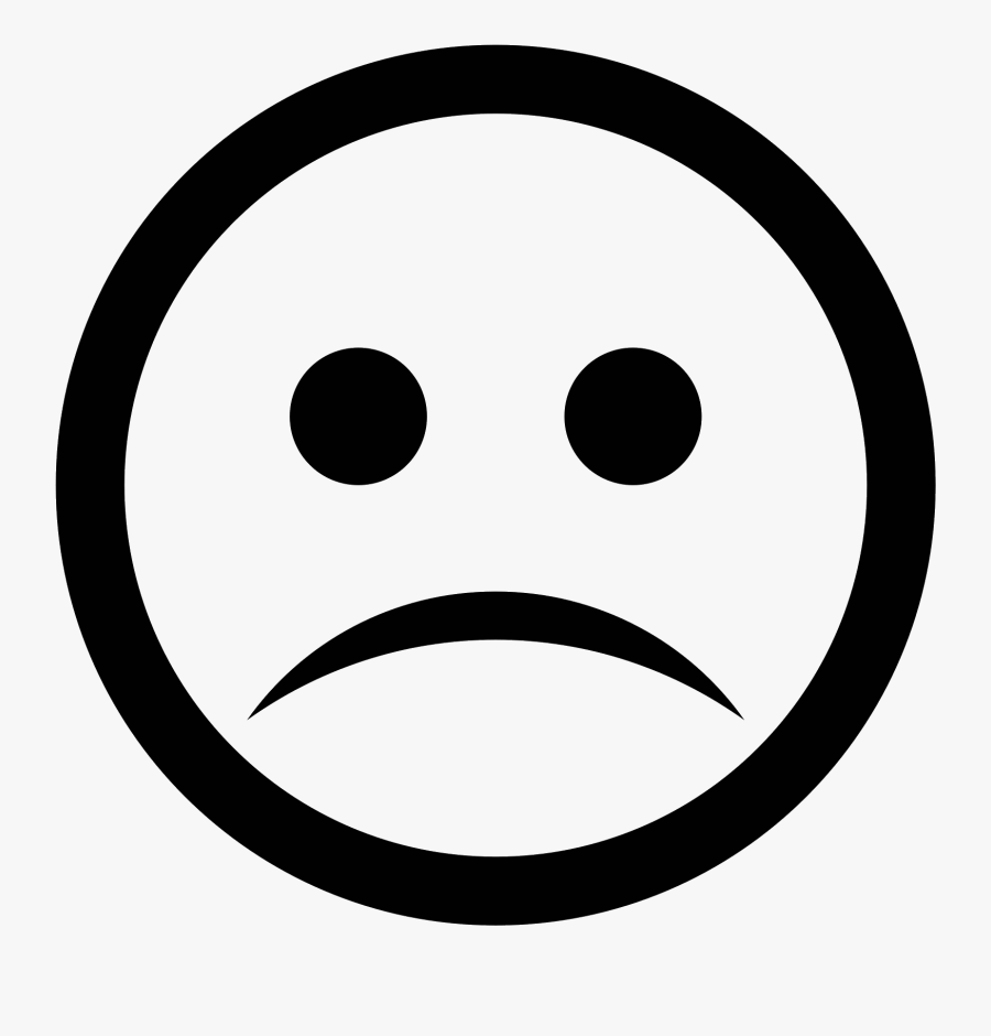 Sad Smileys Collections At - Sad Smiley Black And White, Transparent Clipart