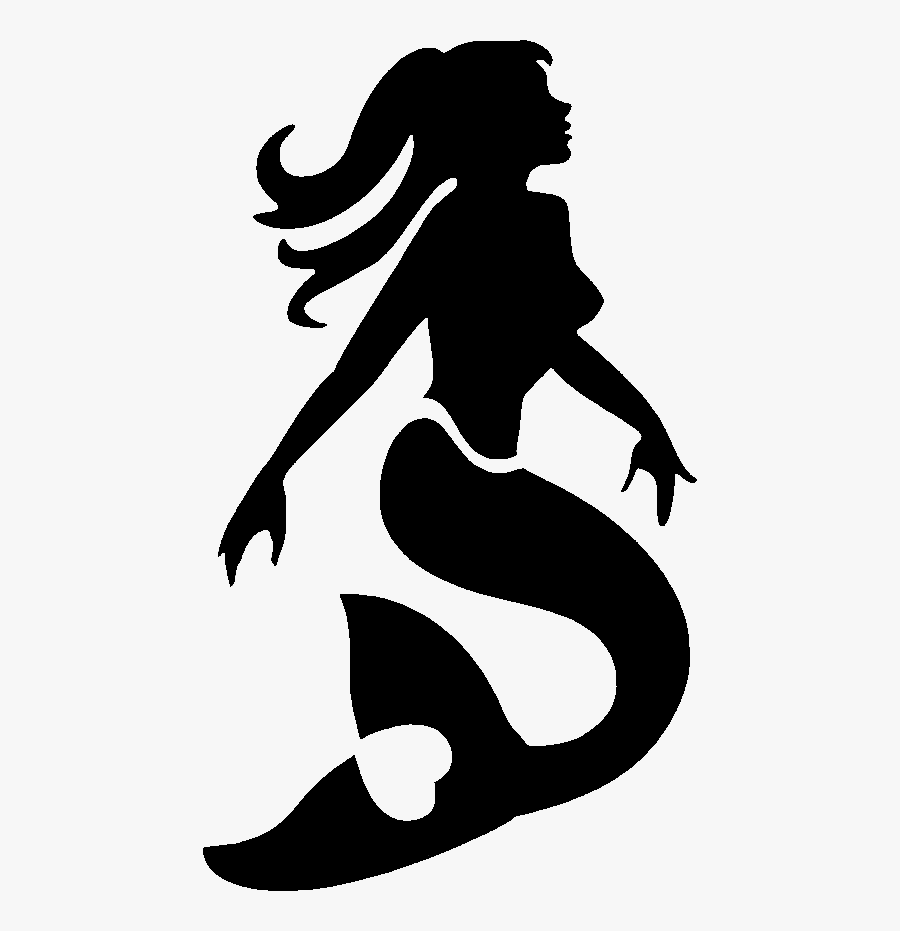 Glitter Tattoo Stencil Silhouettes - Mermaid Stencils, Transparent Clipart