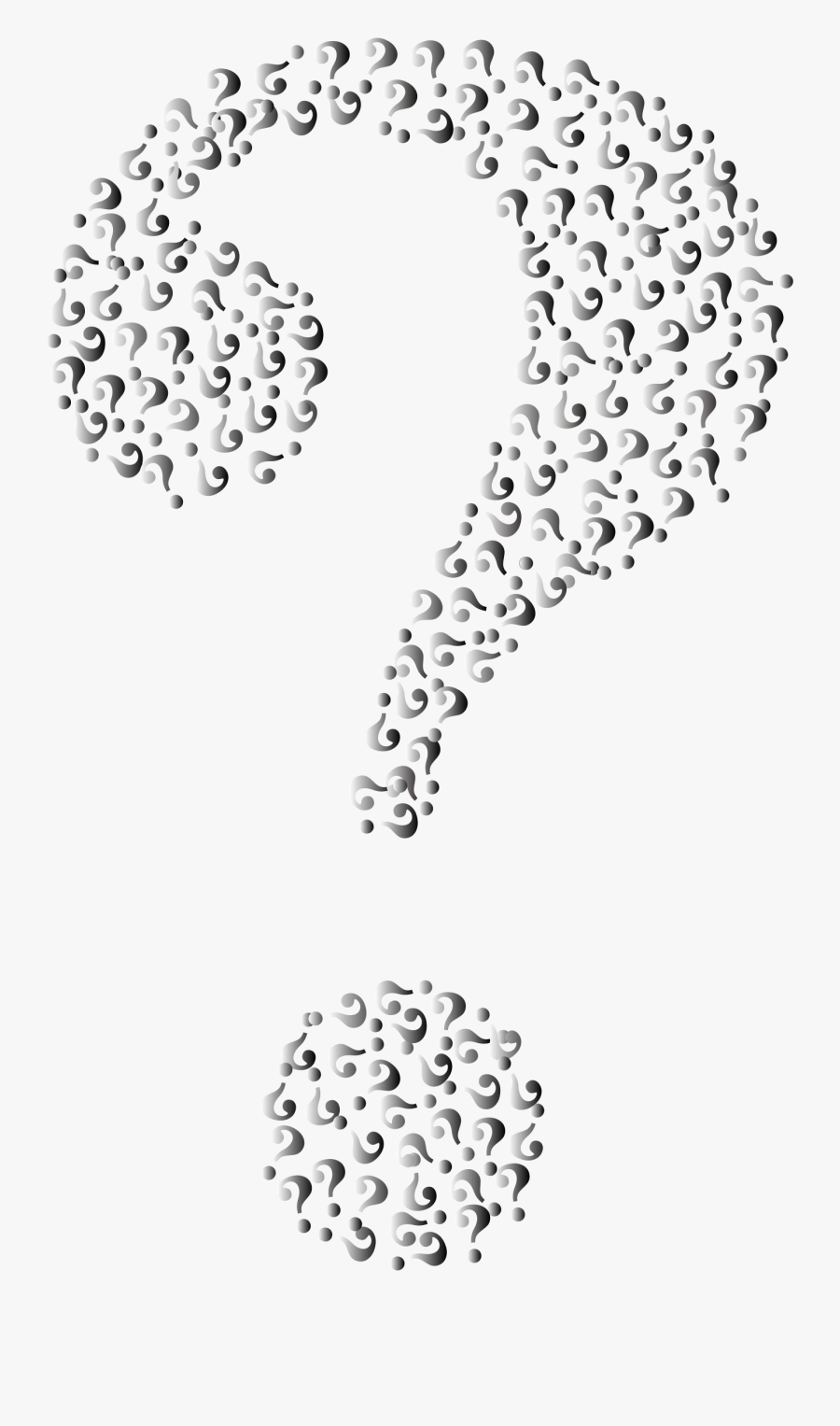 Prismatic Question Mark Fractal 7 No Background Clip - Monochrome, Transparent Clipart