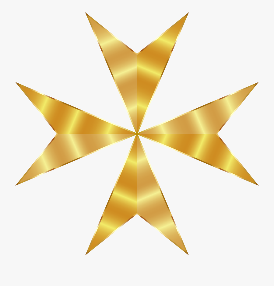 Gold Maltese Cross Mark Ii No Background Png Free Library - Gold Background And Cross, Transparent Clipart