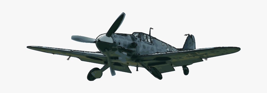 Messerschmidt Bf109g In Comic Book Style - World War 2 Silhouette, Transparent Clipart