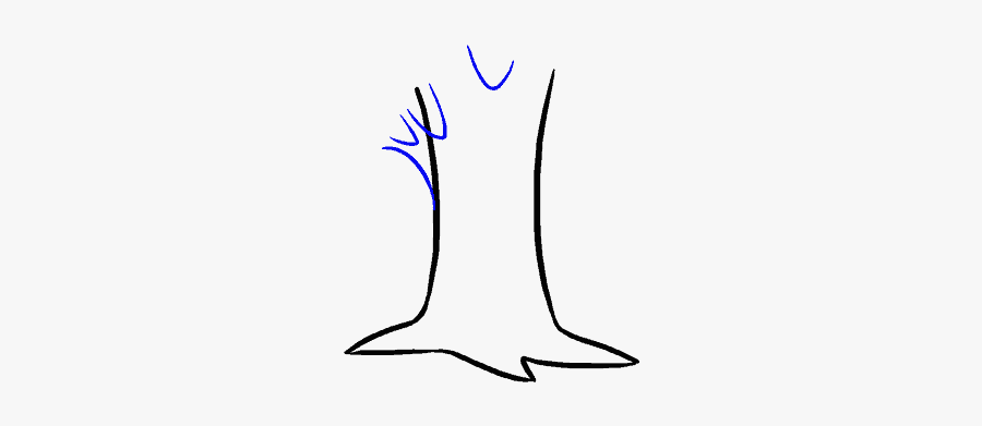 How To Draw A Cartoon Tree Easy Step, Transparent Clipart