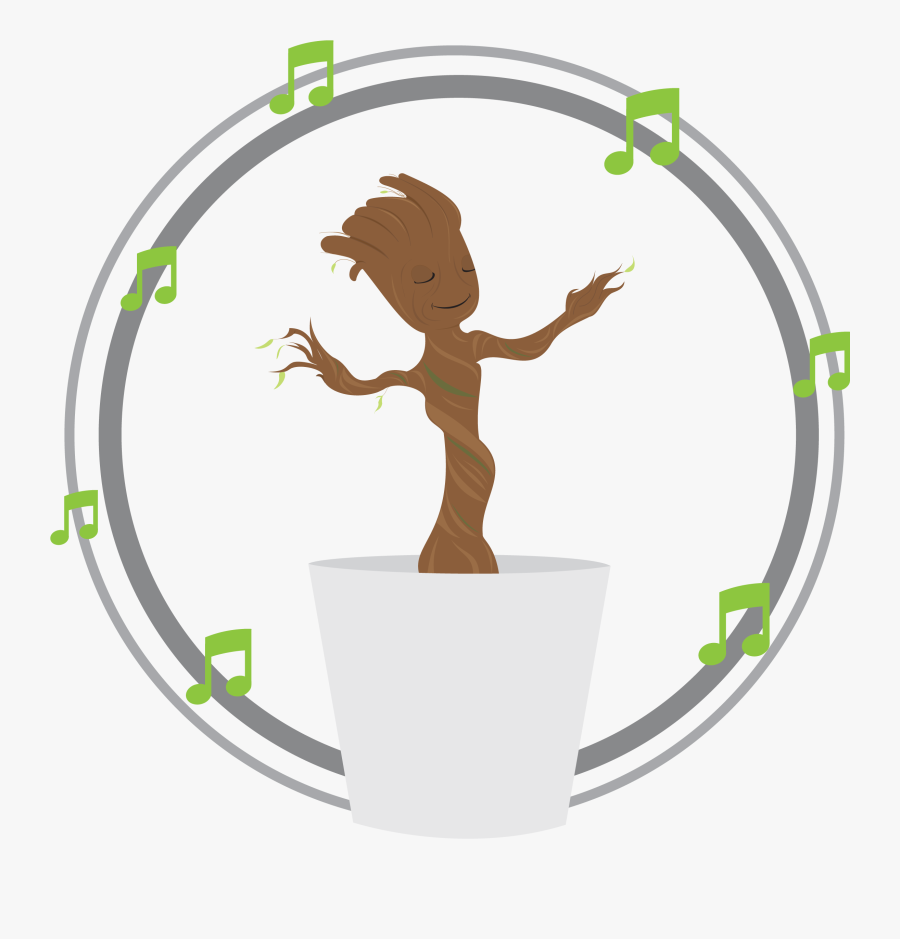 Baby Groot Rocket Raccoon Star-lord Drawing - Dancing Groot Png Gif, Transparent Clipart