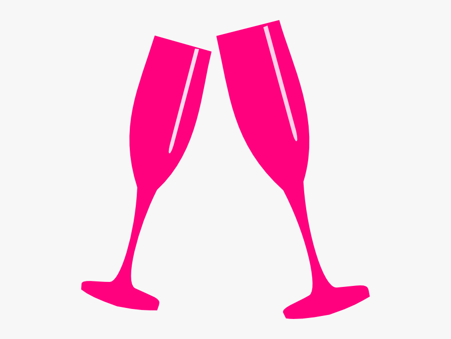 Vector Black And White Download Clipart Champagne - Pink Champagne Glasses Clipart, Transparent Clipart