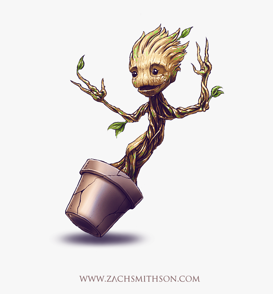 Clip Art Baby Groot Desenho - Baby Groot Fan Art, Transparent Clipart