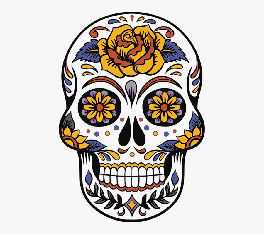 Skull, Day Of The Dead, Death, Mexican, Muertos - Dia De Los Muertos, Transparent Clipart