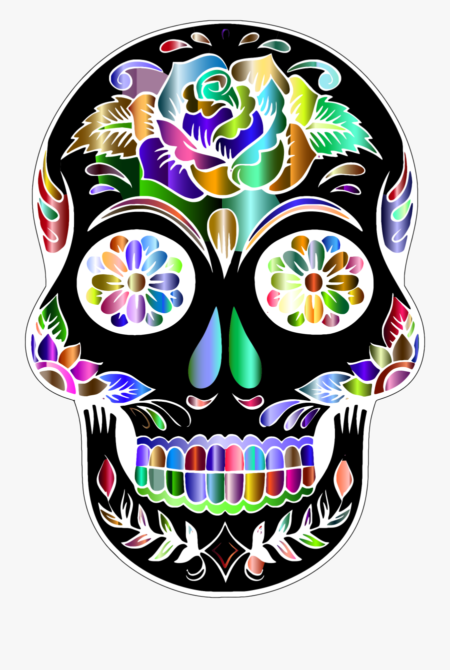 Sugar Skull Transparent Background - Sugar Skull No Background, Transparent Clipart