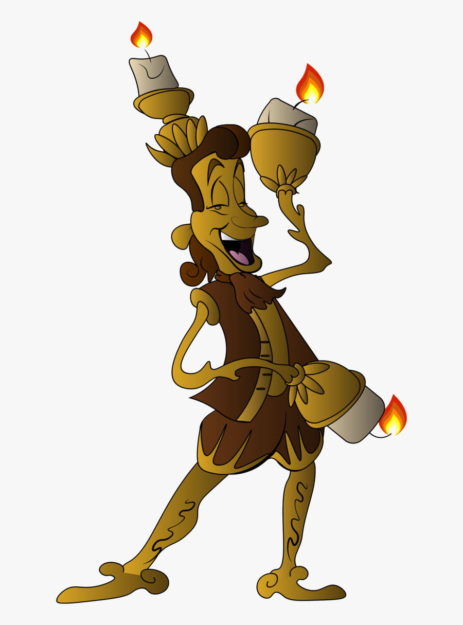 Featherduster Cogsworth Squidward Tentacles Art Youtube - Lumiere And Cogsworth 1991 2017, Transparent Clipart