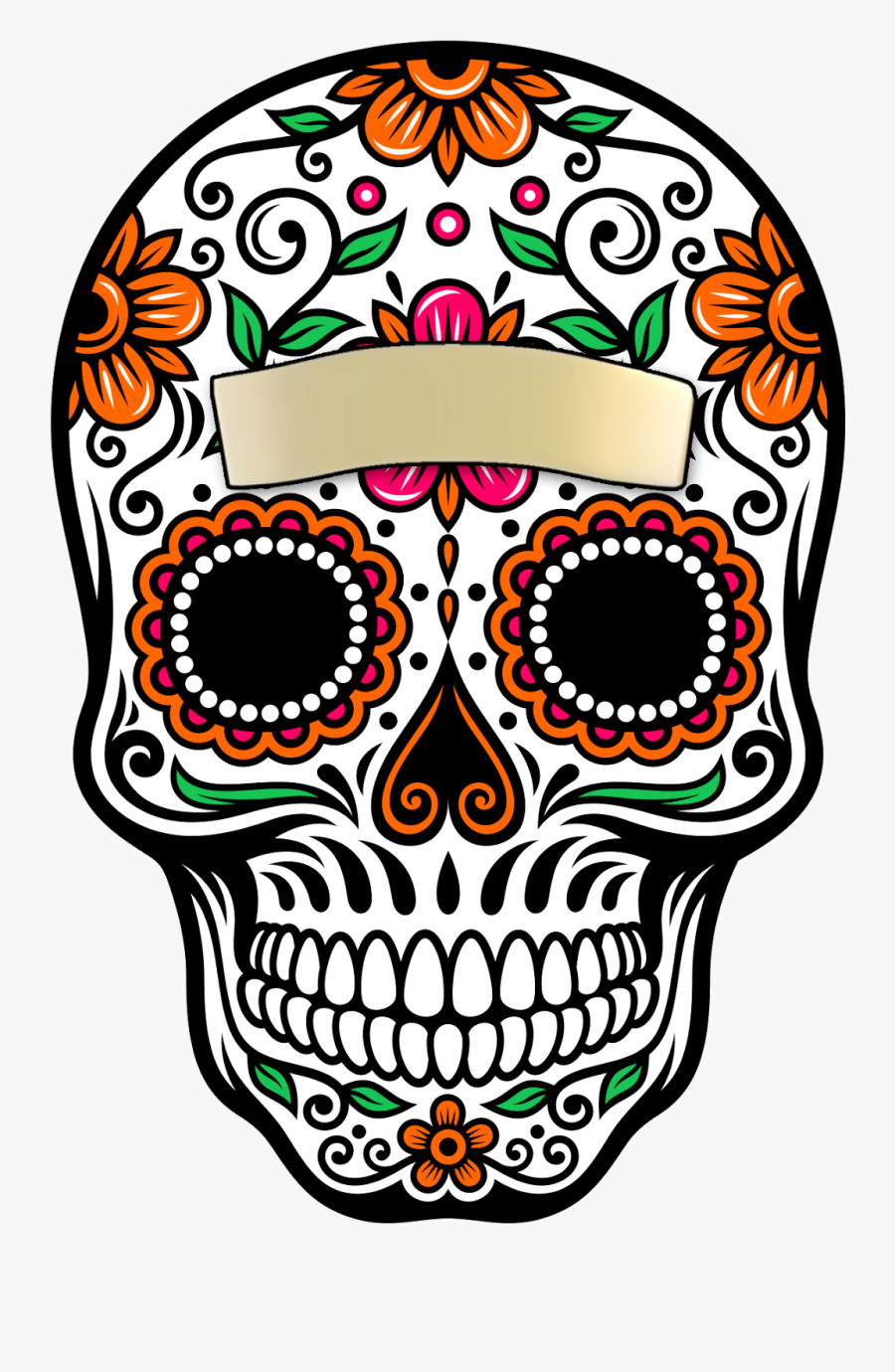 Transparent Day Of The Dead Clipart - Dia De Los Muertos Sugar Skull, Transparent Clipart