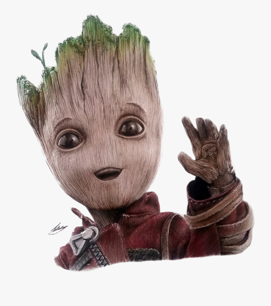 Baby Groot Png Free Image - Realistic Baby Groot Drawing, Transparent Clipart