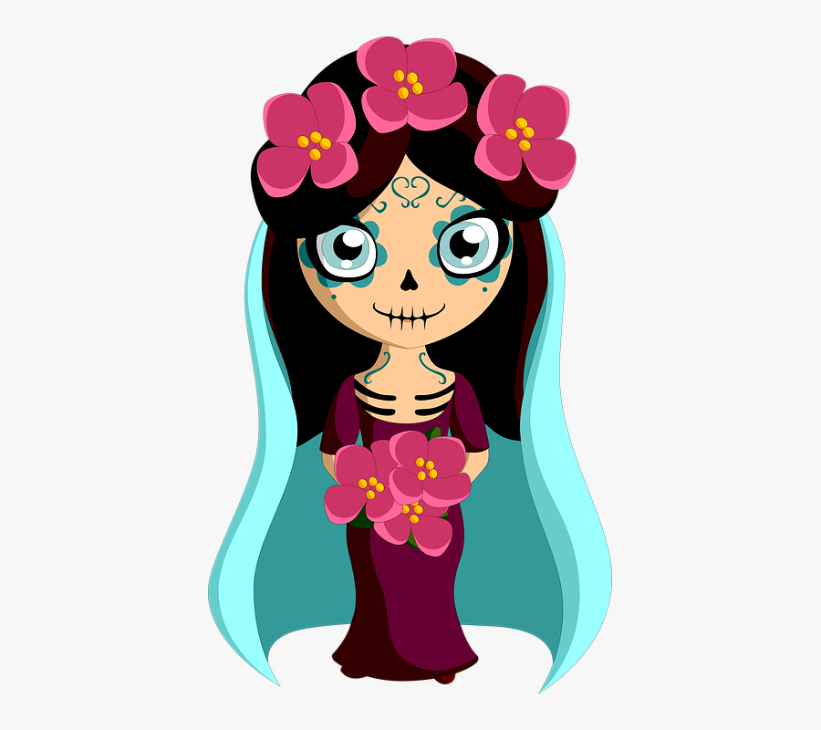 Katrina, Day Of The Dead, Death, Calavera, Skull - Dia Dos Mortos Png, Transparent Clipart