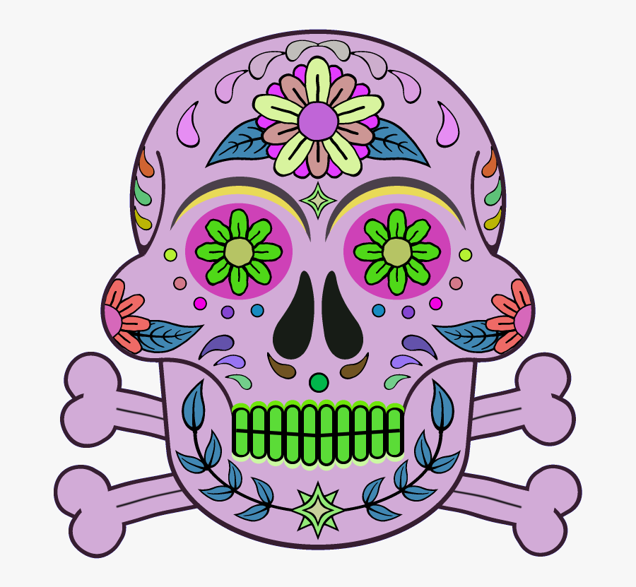Transparent Day Of The Dead Skull Png, Transparent Clipart
