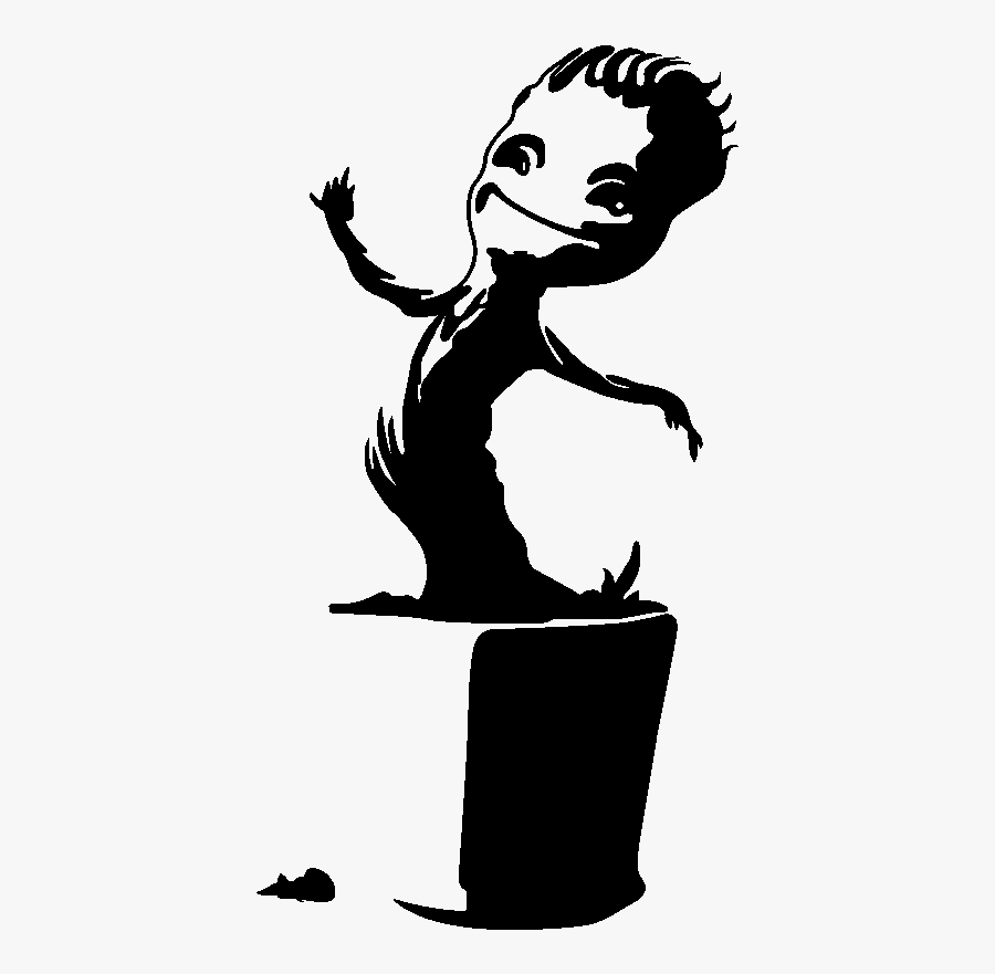 Groot Silhouette, Transparent Clipart