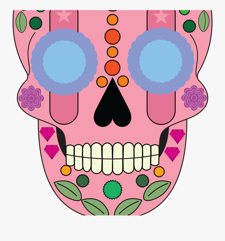 Day Of The Dead Pink Illustration Design, Transparent Clipart