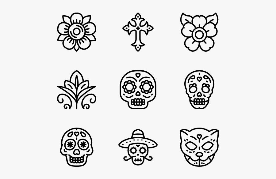Day Of The Dead - Day Of The Dead Flowers Drawings, Transparent Clipart