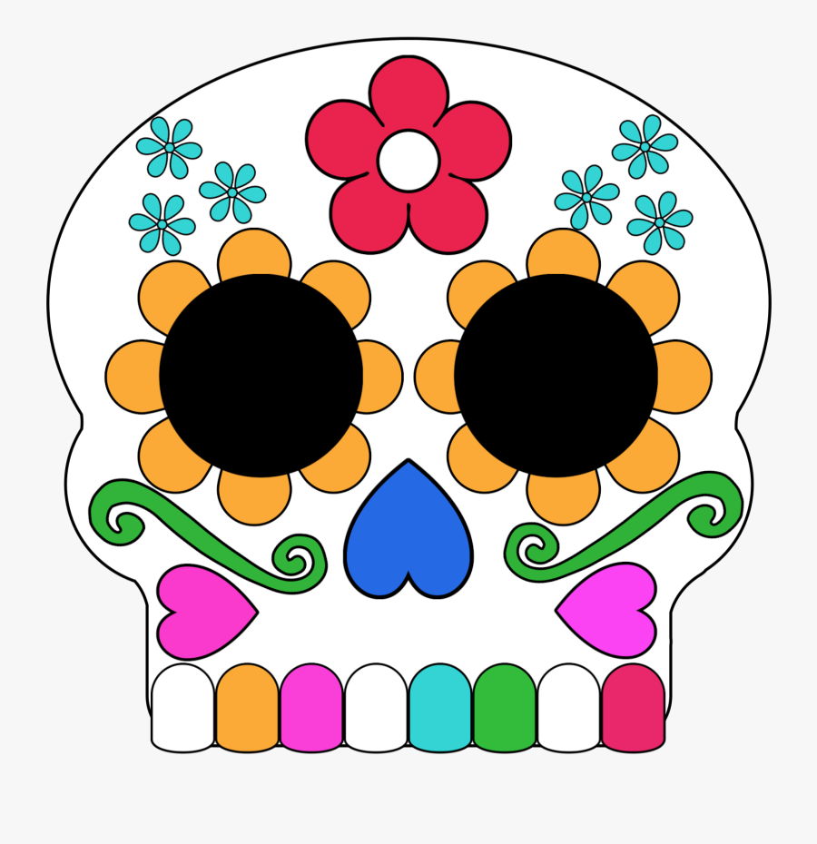 Sugar Skull Face Printable, Transparent Clipart